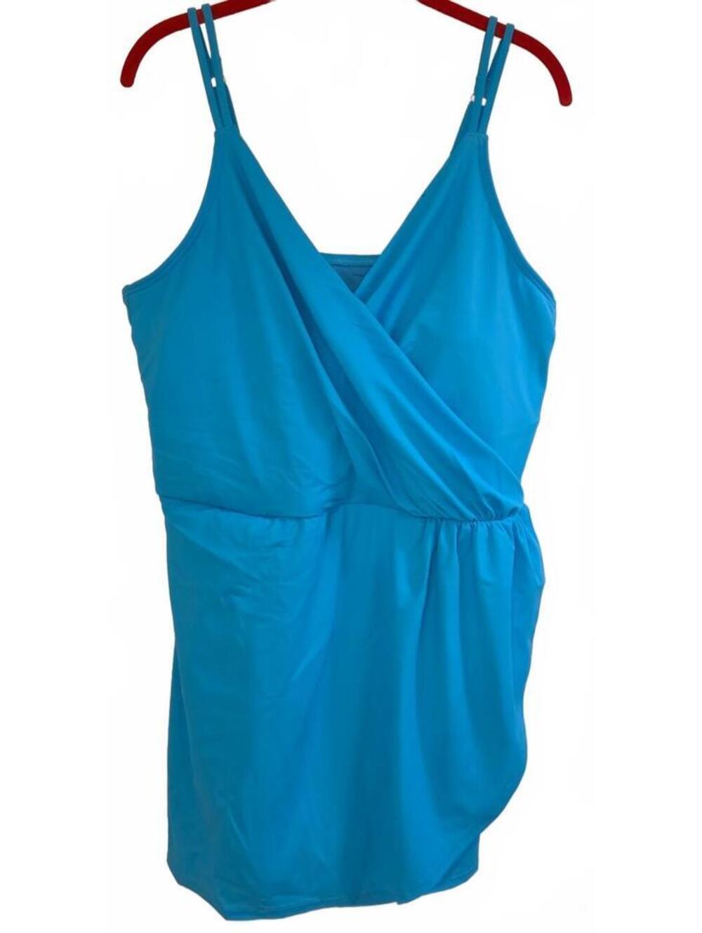 Lands' End Women's XXL Blue One-Piece Swimsuit with Double Shoulder Straps